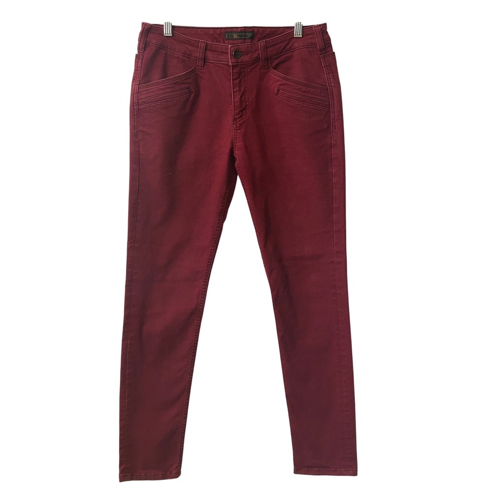 5.11 Tactical Defender Pants Slim Fit Burgundy Stretch Comfort Size 6‎